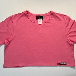 Go Softwear Size L Pacific Half Tee /Crop Top - Pink (GS-482531-PNK-L)